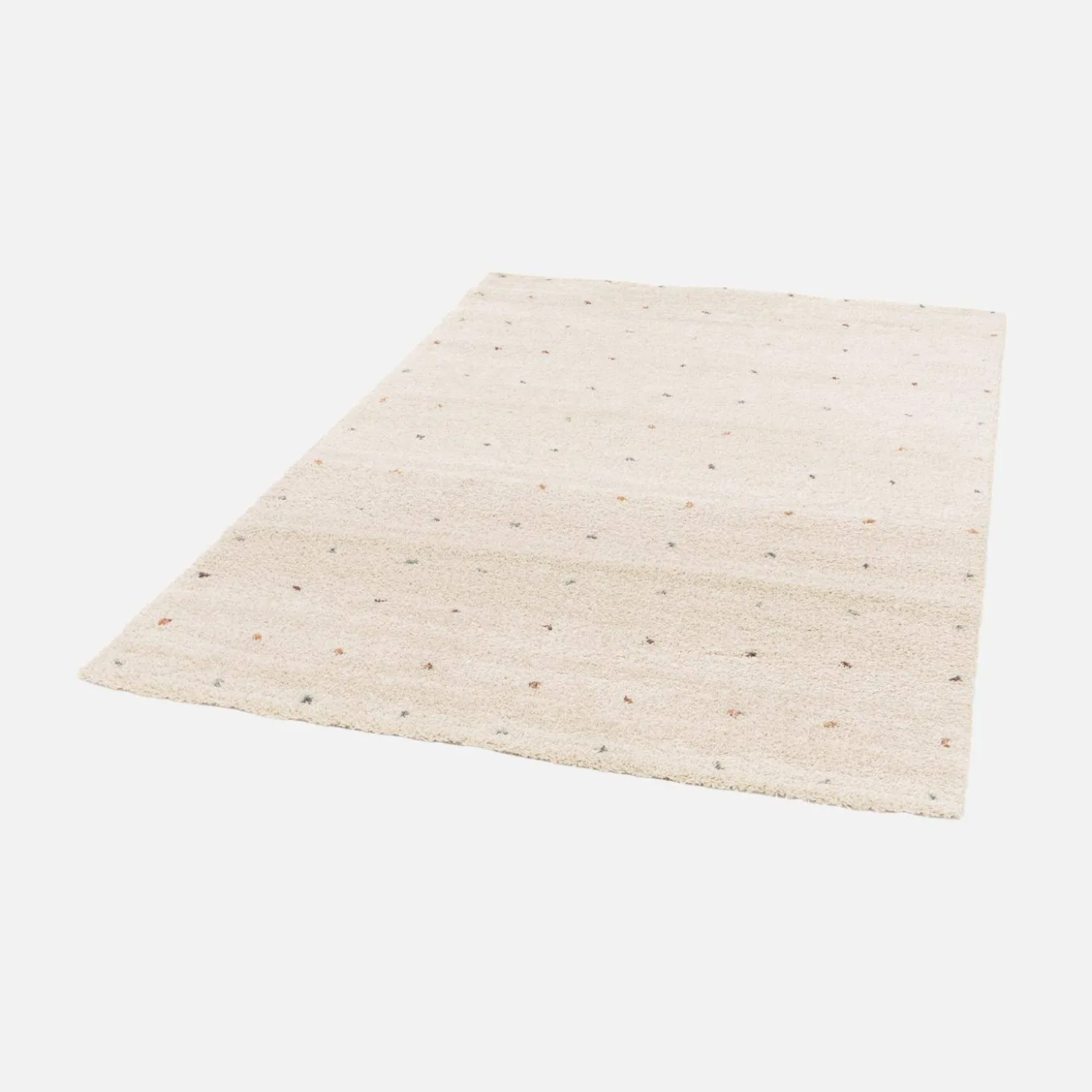 Kinderteppich mit Pünktchenmuster, Indoor Teppich cremefarben und mehrfarbig