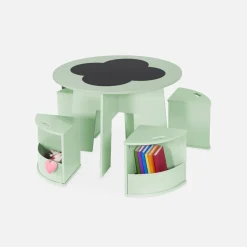 Kindertisch mit Tafel und 4 Hocker