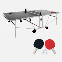 Klappbare Outdoor-Tischtennisplatte mit 4 Schlägern und 6 Bällen