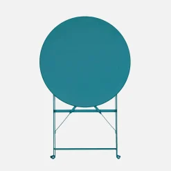 Klappbarer Bistro-Gartentisch aus Stahl Ø 60 cm, 2 Personen