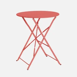 Klappbarer Bistro-Gartentisch aus Stahl Ø 60 cm, 2 Personen