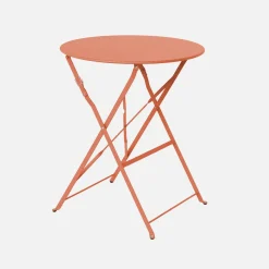 Klappbarer Bistro-Gartentisch aus Stahl + 2 Stühlen
