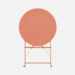 Klappbarer Bistro-Gartentisch aus Stahl + 2 Stühlen