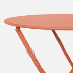 Klappbarer Bistro-Gartentisch aus Stahl + 2 Stühlen
