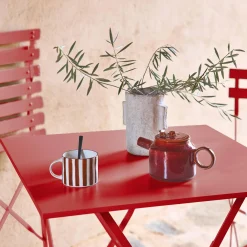 Klappbarer Bistro-Gartentisch aus Stahl 70 x 70 cm, mit 2 Stühlen
