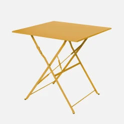 Klappbarer Bistro-Gartentisch aus Stahl 70 x 70 cm, mit 2 Stühlen