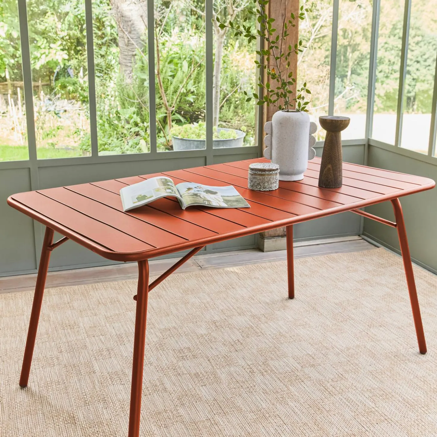 Klappbarer Gartentisch aus Stahl für 6 Personen
