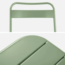 Klappbarer Gartentisch aus Stahl + 6 Stühle