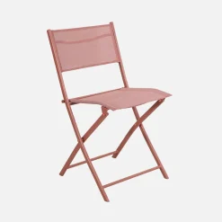 Klappbarer Gartentisch aus Stahl + 4 Stühle