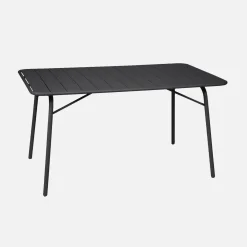Klappbarer Gartentisch aus Stahl + 6 Stühle