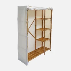 Kleiderschrank aus Bambus, 3 Regale