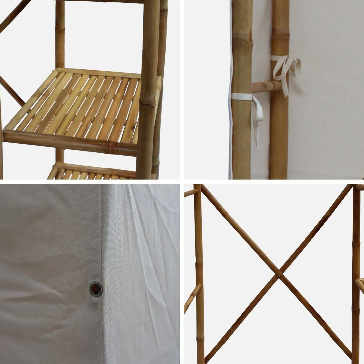 Kleiderschrank aus Bambus, 3 Regale