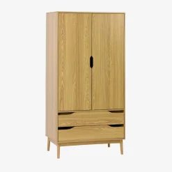 Kleiderschrank im Vintage-Stil mit Holzdekor, 2 Türen