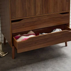 Kleiderschrank im Vintage-Stil mit Holzdekor, 2 Türen