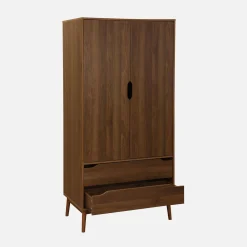 Kleiderschrank im Vintage-Stil mit Holzdekor, 2 Türen