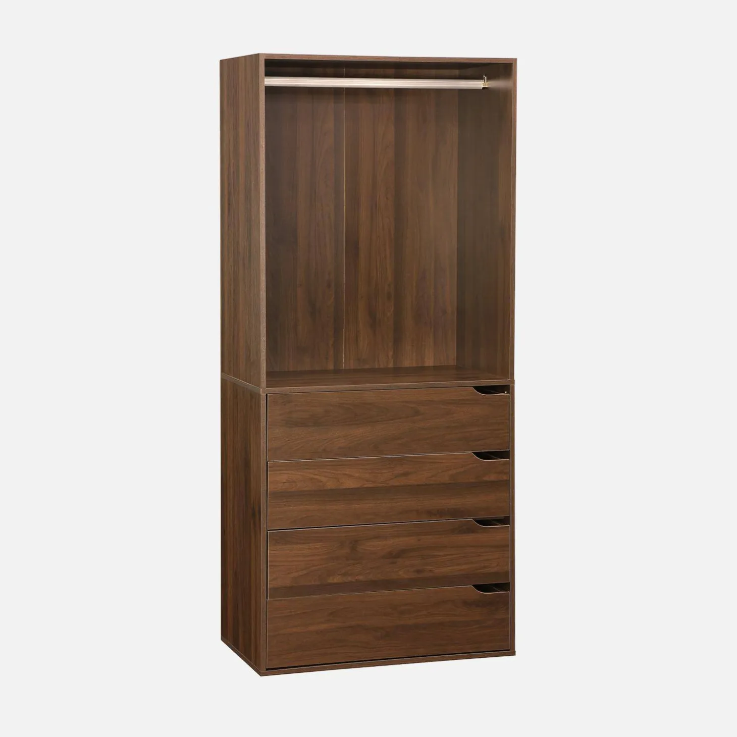 Kleiderschrankmodul Holzdekor 4 Schubladen 1 Kleiderschrank