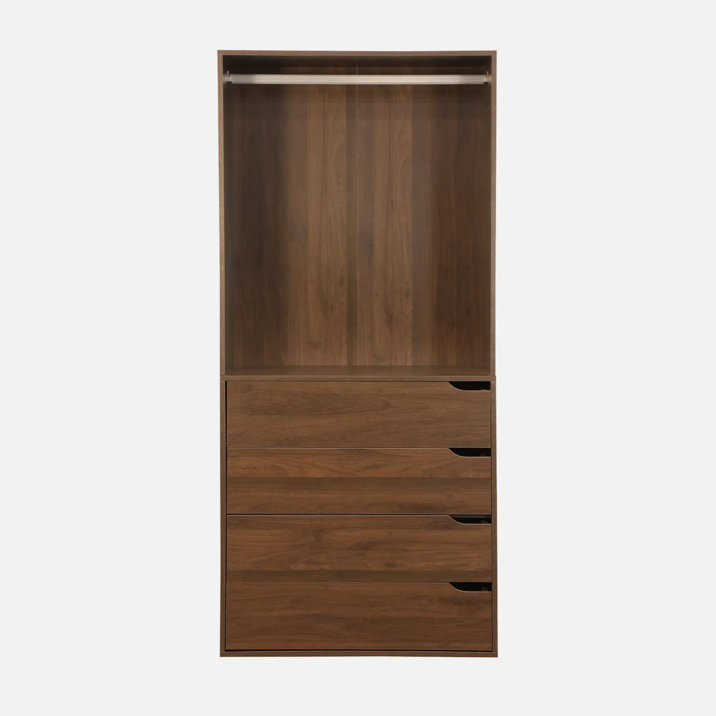 Kleiderschrankmodul Holzdekor 4 Schubladen 1 Kleiderschrank
