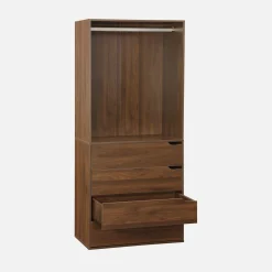 Kleiderschrankmodul Holzdekor 4 Schubladen 1 Kleiderschrank