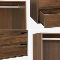 Kleiderschrankmodul Holzdekor 4 Schubladen 1 Kleiderschrank