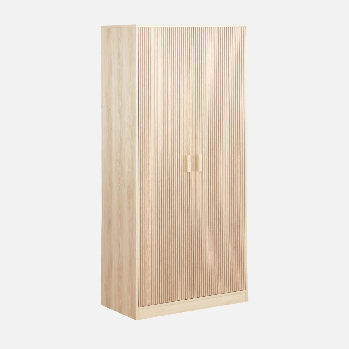 Kleiderschrank, zwei Türen, Kleiderstange und Stauräume