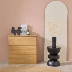 Kommode Aufbewahrungsmodul mit Holzdekor 3 Schubladen
