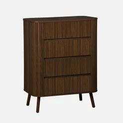 Kommode geriffeltes Holzdekor 4 Schubladen