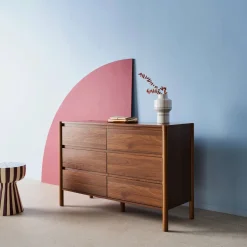 Kommode Holzdekor 6 Schubladen