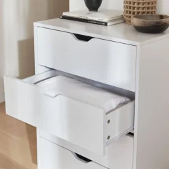 Kommode in Holzoptik mit Holzfüßen 4 Schubladen