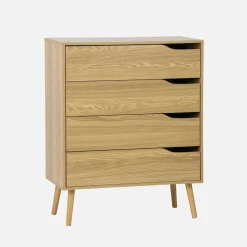 Kommode mit Holzdekor, 4 Schubladen