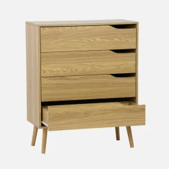 Kommode mit Holzdekor, 4 Schubladen