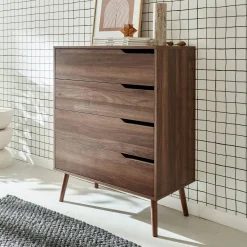 Kommode mit Holzdekor, 4 Schubladen
