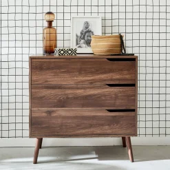 Kommode mit Holzdekor, 3 Schubladen