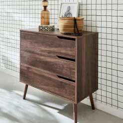 Kommode mit Holzdekor, 3 Schubladen