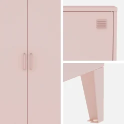 Kommode/Schrank im industriellen Stil aus Metall mit 2 Türen
