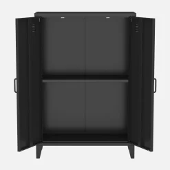 Kommode/Schrank im industriellen Stil aus Metall mit 2 Türen