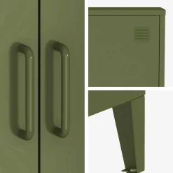 Kommode/Schrank im industriellen Stil aus Metall mit 2 Türen