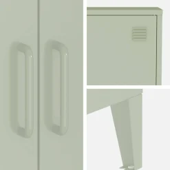 Kommode/Schrank im industriellen Stil aus Metall mit 2 Türen