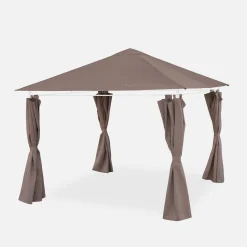 Komplett-Set Dachtuch und Vorhänge für Pergola 3x3m
