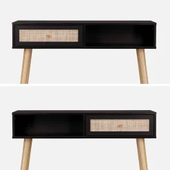 Konsolentisch mit Rattangeflecht 100x29x81cm