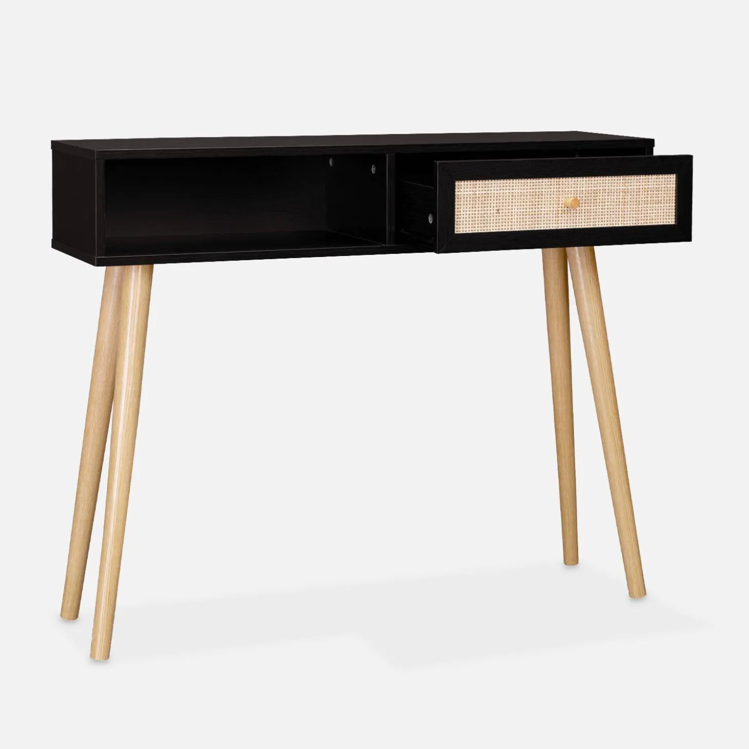 Konsolentisch mit Rattangeflecht 100x29x81cm