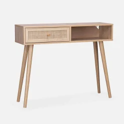 Konsolentisch mit Rattangeflecht 100x29x81cm
