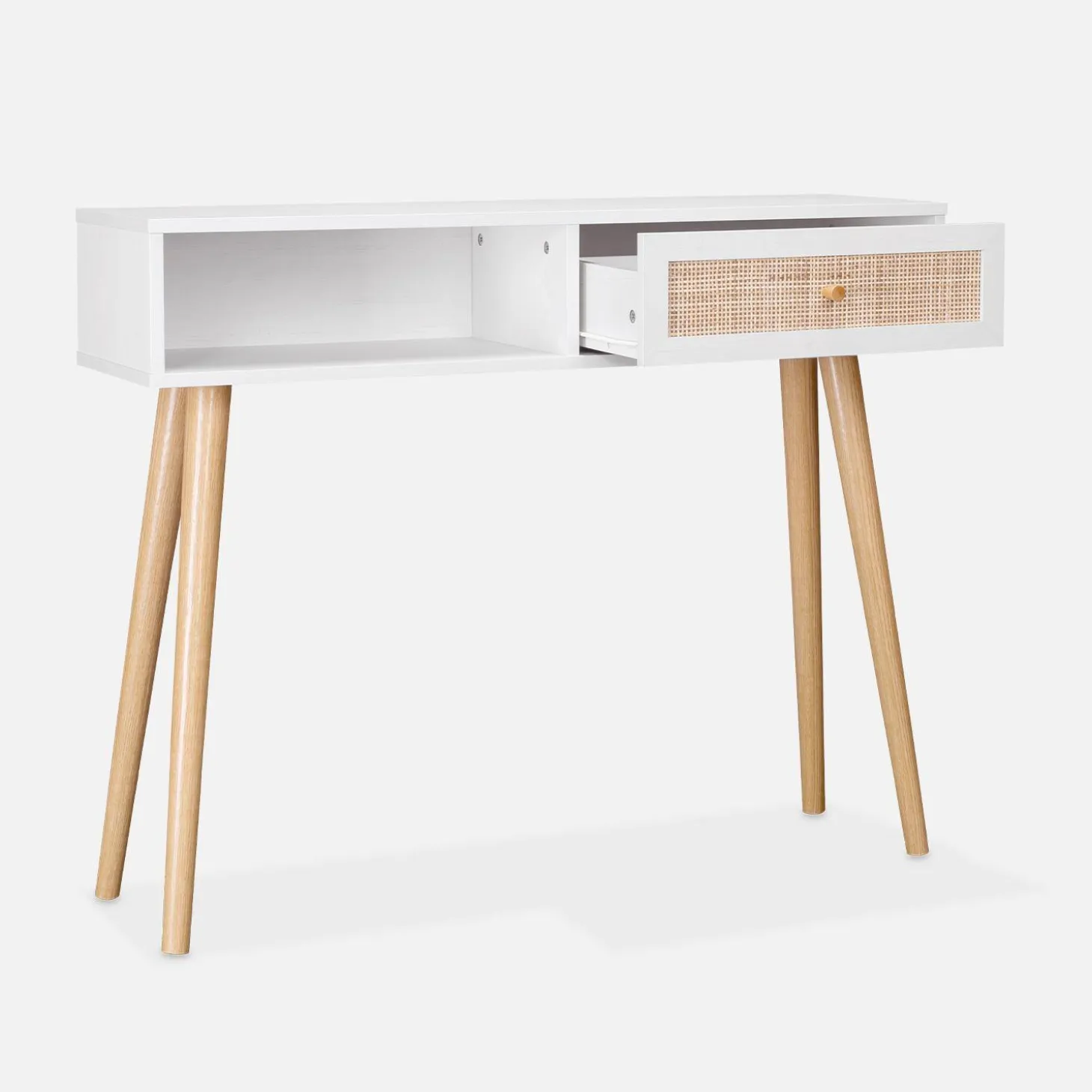 Konsolentisch mit Rattangeflecht 100x29x81cm