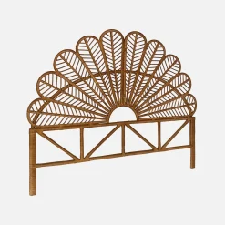 Kopfteil aus dunklem Rattan