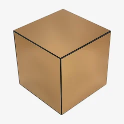 Kubischer Tisch mit Spiegelglas, Sofaende, Beistelltisch, 40 cm
