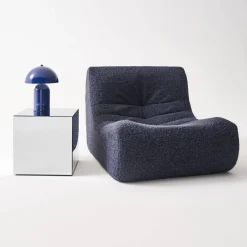 Kubischer Tisch mit Spiegelglas, Sofaende, Beistelltisch, 40 cm