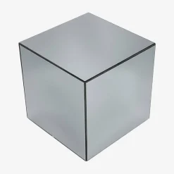 Kubischer Tisch mit Spiegelglas, Sofaende, Beistelltisch, 40 cm