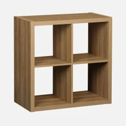 Kubisches Bücherregal Holz-Optik 2 Ebenen 4 Stauräume