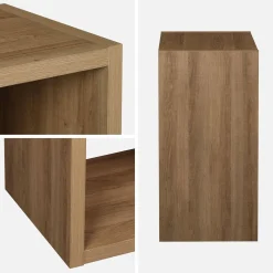 Kubisches Bücherregal Holz-Optik 2 Ebenen 4 Stauräume