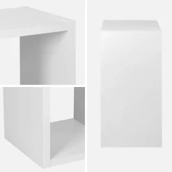 Kubisches Bücherregal Holz-Optik 2 Ebenen 4 Stauräume