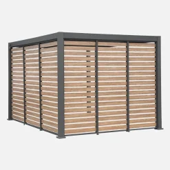Lamellenwand 130cm für Pergola Triomphe 3x4m Aluminium Holzoptik